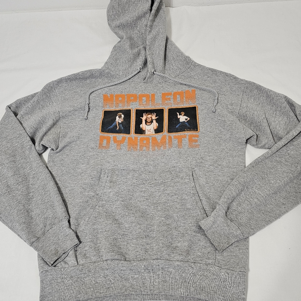 Napoleon Dynamite Jon Heder Gray Vintage Y2K Hoodie Men's Small - Kids Large
